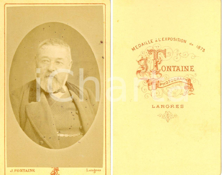 1880 ca LANGRES (F) Ritratto di uomo con barba bianca *Foto J. FONTAINE