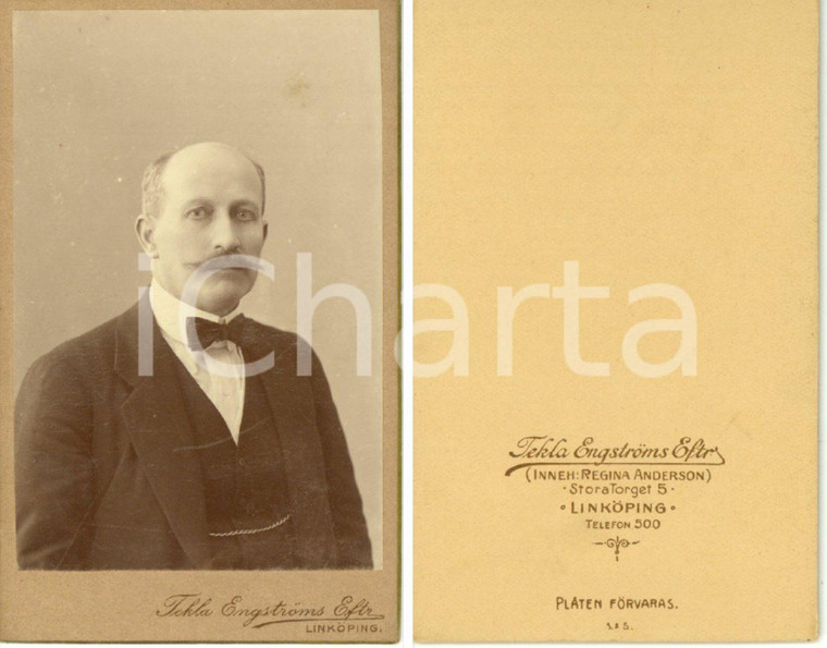 1880 ca LINKOPING (S) Ritratto di uomo con farfallino *Foto TEKLA ENGSTROMS EFTR