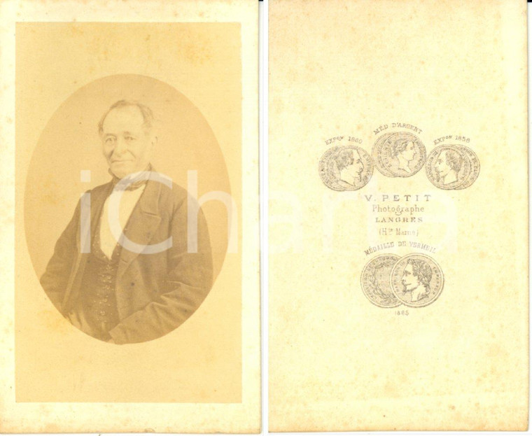 1870 ca LANGRES (F) Ritratto di anziano gentiluomo *Foto PETIT