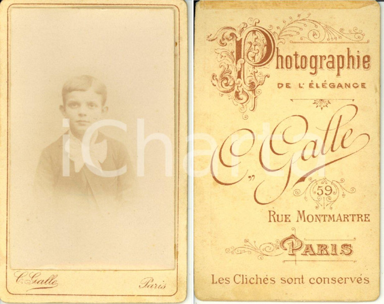 1900 ca PARIS (F) Portrait d'un petit écolier *Photo GALLE