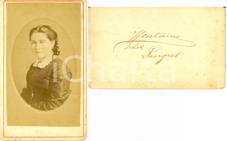 1870 LANGRES (F) Ritratto di giovane donna *Foto MONTAINE