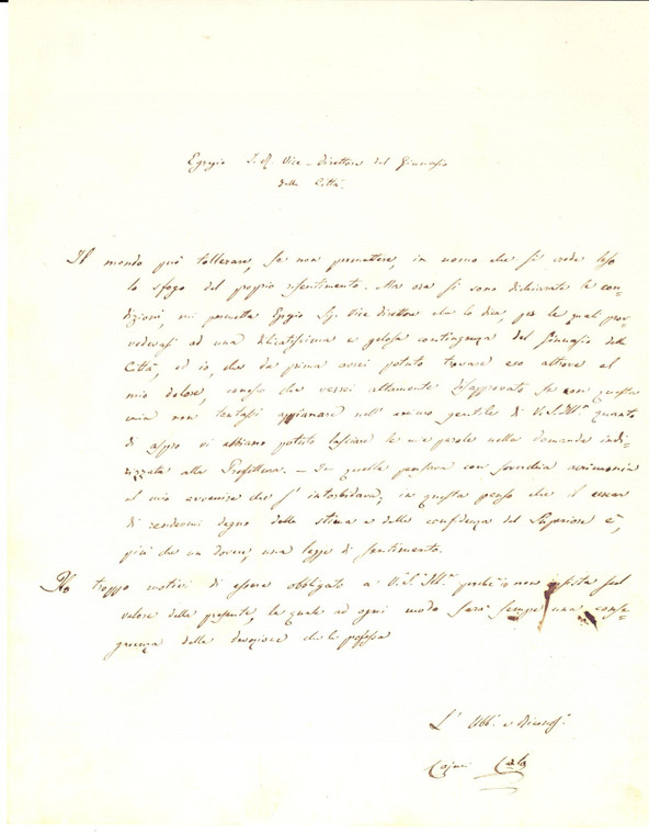 1857 MILANO Ing. Carlo CAIMI offeso dal Ginnasio SANTA MARTA *Autografo