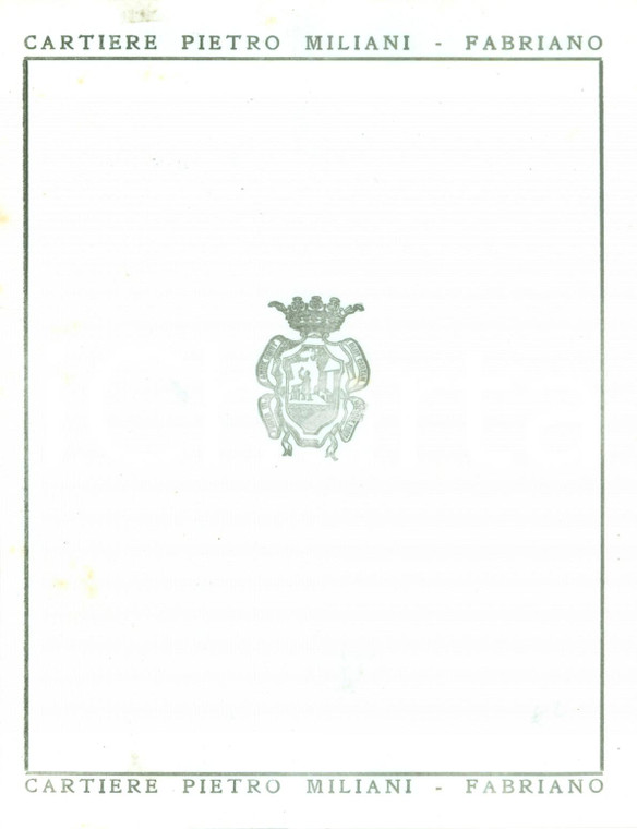 1940 ca FABRIANO (AN) Cartiere Pietro MILIANI Prova stampa di carta assorbente