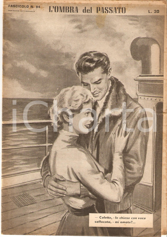 1956 OMBRA DEL PASSATO Jean DE VALLORBE Abbraccio su transatlantico Fascicolo 84