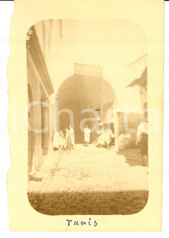 1920 TUNISI Vicolo tunisino MUSEO DEL BARDO Foto VINTAGE ORIENTE cm 9x6