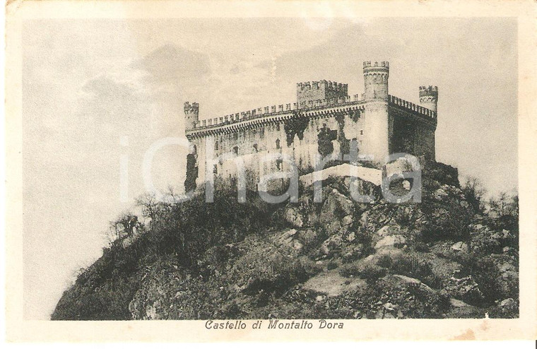 1930 ca MONTALTO DORA (TO) Scorcio panoramico con castello *Cartolina FP NV