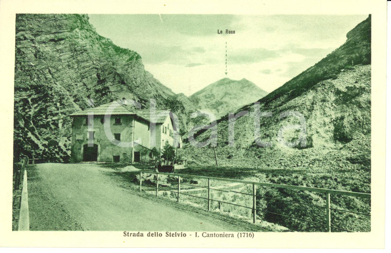 1930 ca STRADA DELLO STELVIO (BZ) Veduta panoramica con Le RESE *Cartolina FP NV