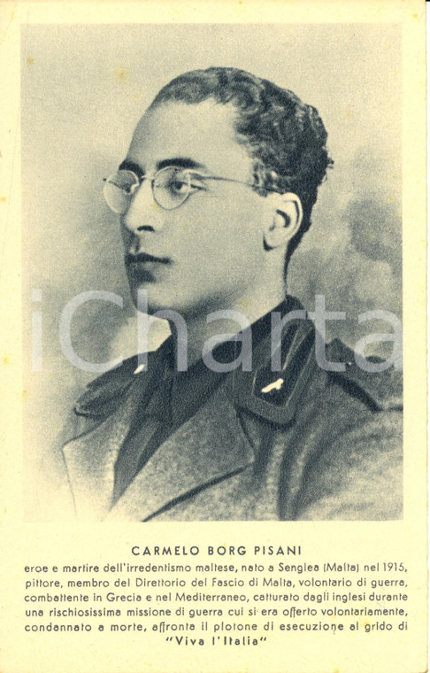 1943 ROMA Carmelo BORG PISANI irredentista maltese *Cartolina (3)