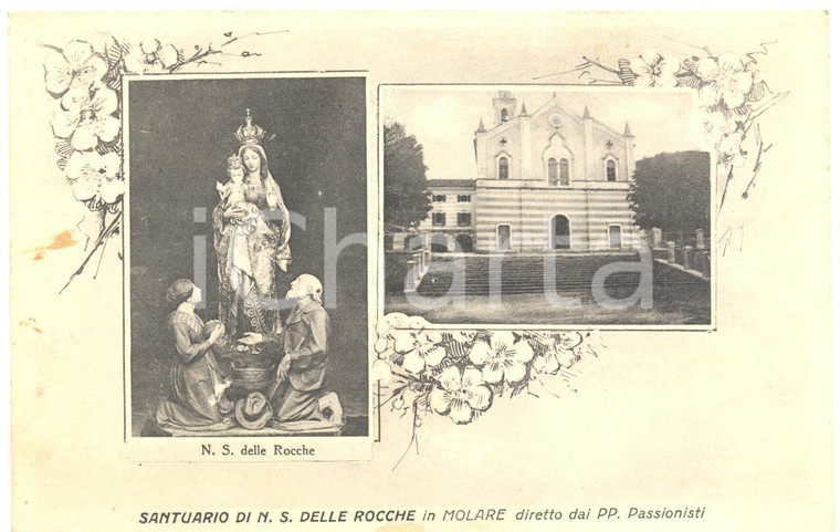 1930 MOLARE (AL) Vedutine Santuario NOSTRA SIGNORA DELLE ROCCHE *Cartolina FP VG