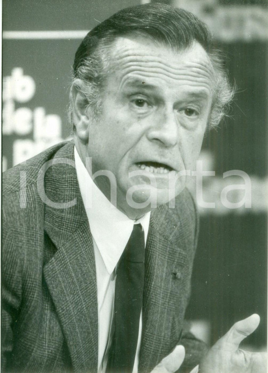 1983 PARIS Jean LECANUET interviene al Club de la Presse *Fotografia