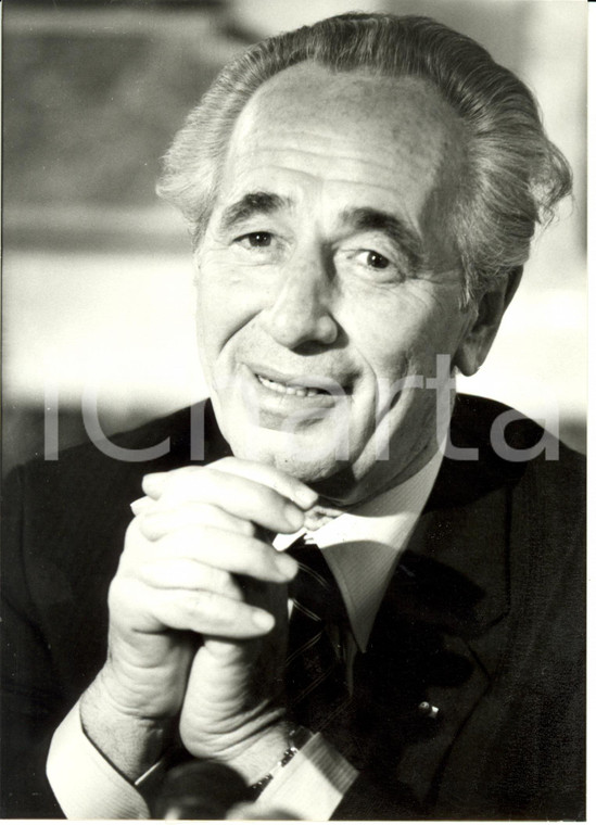 1984 PARIS Shimon PERES Primo Ministro ISRAELE conferenza Hotel MARIGNY *Foto