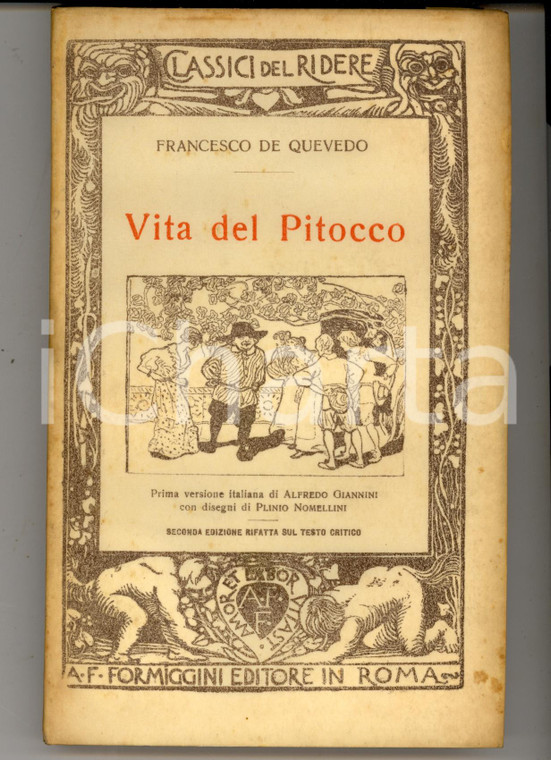1927 ROMA Francesco DE QUEVEDO Vita del Pitocco *Ed. FORMIGGINI