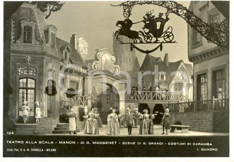 1934 MILANO Teatro alla SCALA Manon Scene Giovanni GRANDI *Foto seriale