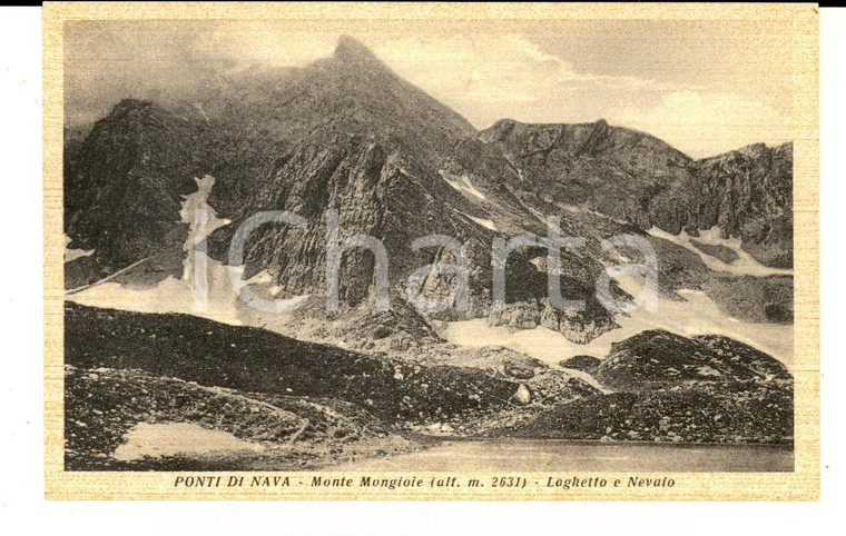 1930 ca PONTE DI NAVA (CN) Monte MONGIOIE - Laghetto e nevaio *Cartolina (2)