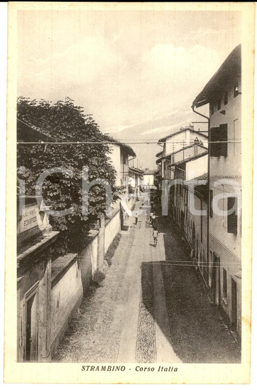 1930 ca STRAMBINO (TO) Veduta di Corso ITALIA *Cartolina FP NV (6)