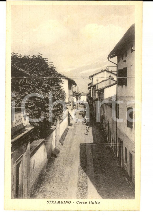 1930 ca STRAMBINO (TO) Veduta di Corso ITALIA *Cartolina FP NV (7)