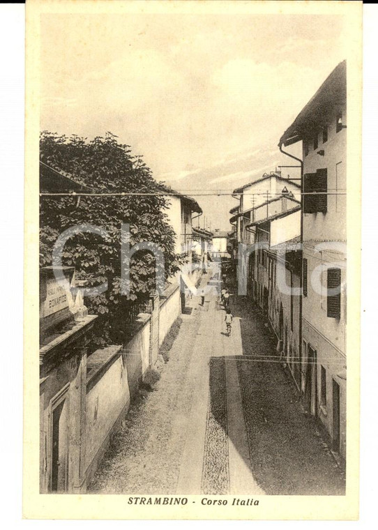1930 ca STRAMBINO (TO) Veduta di Corso ITALIA *Cartolina FP NV (9)