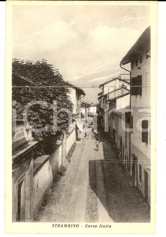 1930 ca STRAMBINO (TO) Veduta di Corso ITALIA *Cartolina FP NV (11)