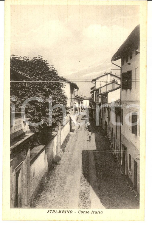 1930 ca STRAMBINO (TO) Veduta di Corso ITALIA *Cartolina FP NV (12)