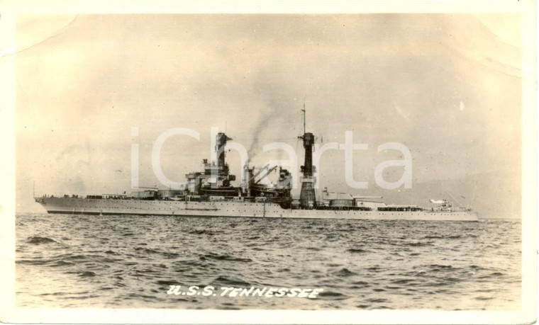 1930 ca U.S. NAVY Battleship TENNESSEE Corazzata *Fotografia seriale