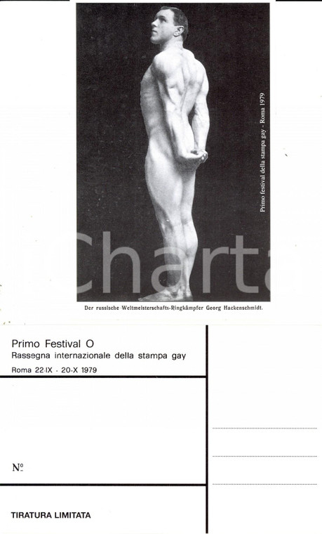 1979 ROMA Festival O STAMPA GAY Georg HACKENSCHMIDT mostra i muscoli (6)