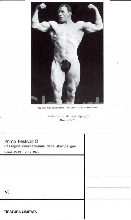 1979 ROMA Festival O STAMPA GAY Georg HACKENSCHMIDT mostra i muscoli (4)