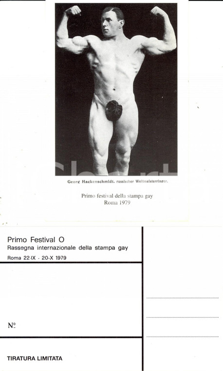 1979 ROMA Festival O STAMPA GAY Georg HACKENSCHMIDT mostra i muscoli (3)