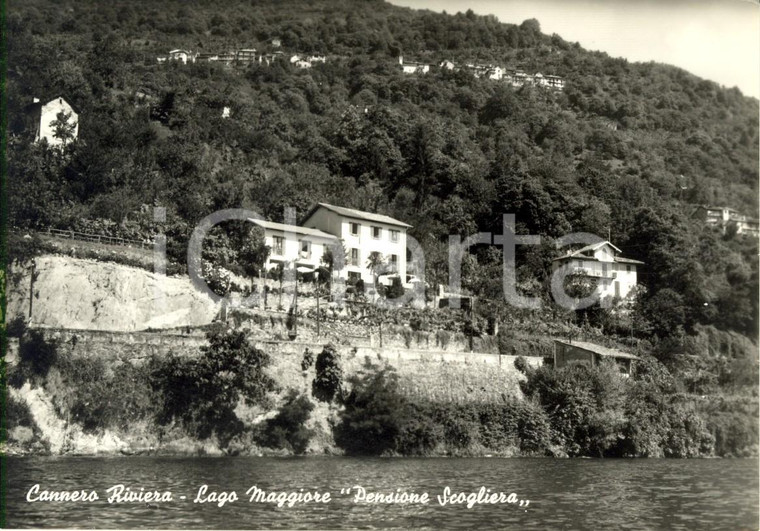 1960 ca CANNERO RIVIERA (VB) Pensione SCOGLIERA a picco sul Lago MAGGIORE *FG NV