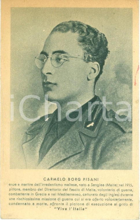 1943 ROMA Carmelo BORG PISANI irredentista maltese *Cartolina (4)