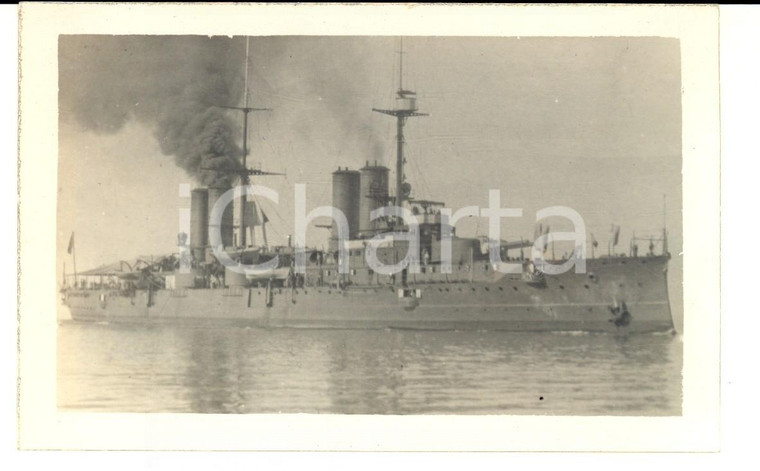 1930 ca REGIA MARINA Nave corazzata in navigazione*Foto cartolina postale 