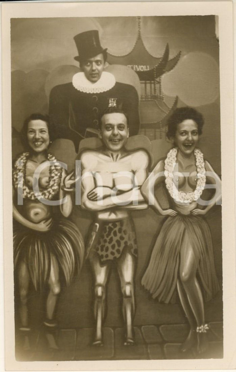 1930 ca COSTUME ITALIA Ballerini etnici - Fotomontaggio cartolina CURIOSO (2)