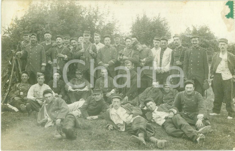 1915 SAINT-REMY DE PROVENCE WW1 Compagnia militare durante un alloggiamento FOTO