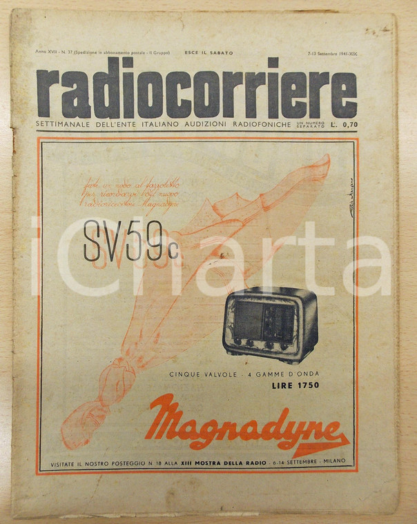 1941 RADIOCORRIERE Apertura Mostra Nazionale della Radio *Rivista anno XVII n°37