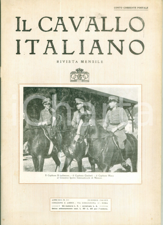 1940 IL CAVALLO ITALIANO Riunioni Circolo Ippico Friulano *Rivista ILLUSTRATA