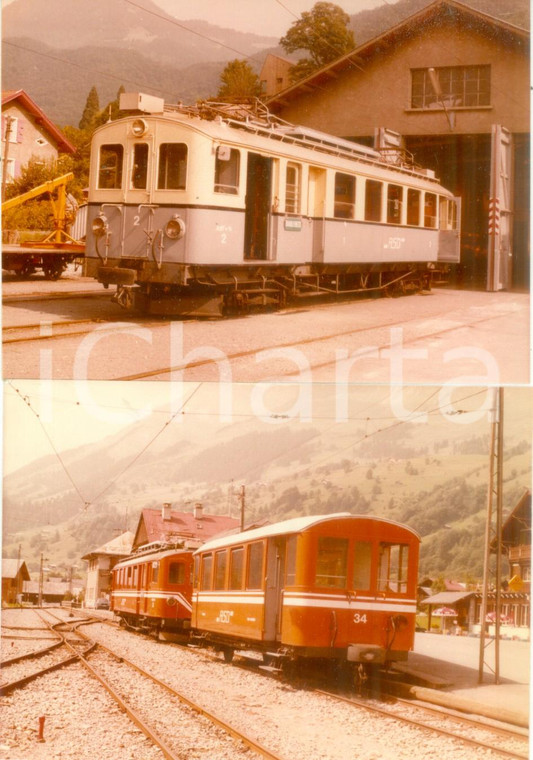 1975 ca SVIZZERA Ferrovia AIGLE-SEPEY-DIABLERETS Locomotive 34 e 2 *Lotto 2 foto