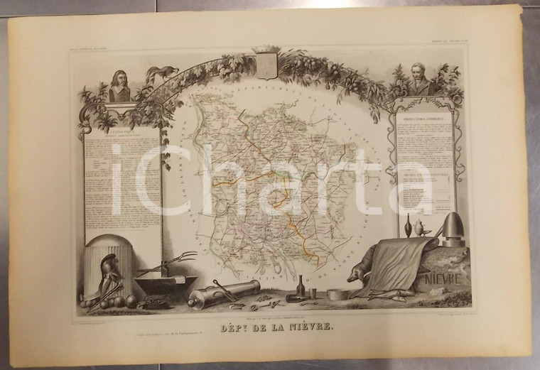 1861 PARIS Atlas National de la France illustré - Département de la NIEVRE 57