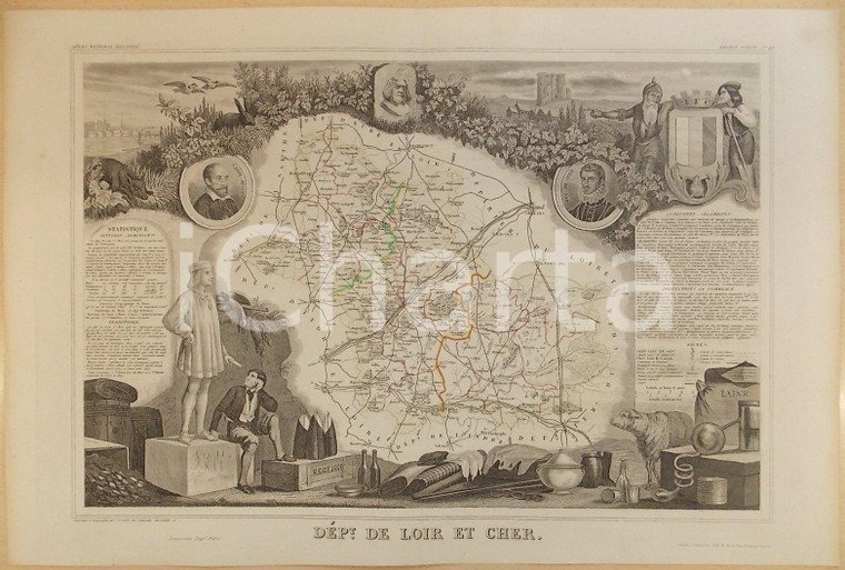 1861 PARIS Atlas National de la France illustré Département LOIR ET CHER 40 (1)