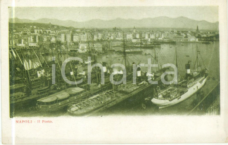 1920 ca NAPOLI  Piroscafi all'ancora al porto *Cartolina FP NV