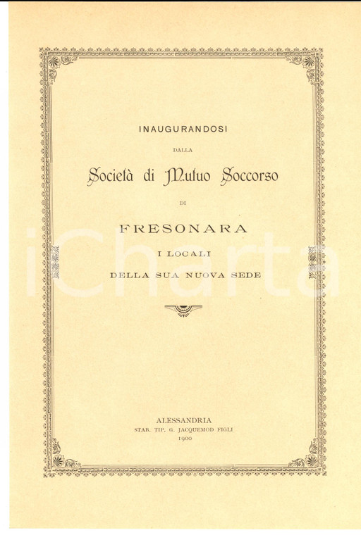 1900 FRESONARA (AL) Inno per inaugurazione SOCIETA' DI MUTUO SOCCORSO (5)