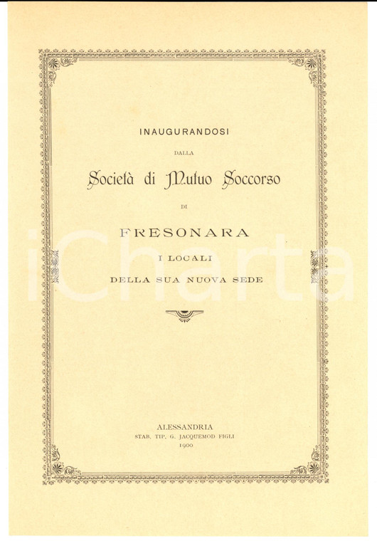 1900 FRESONARA (AL) Inno per inaugurazione SOCIETA' DI MUTUO SOCCORSO (6)