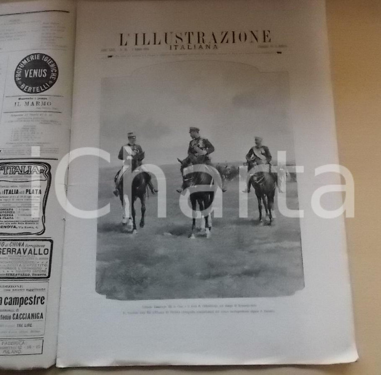 1902 L'ILLUSTRAZIONE ITALIANA Il Re a KRASNOJE-SELO Sovracoperta n. 31