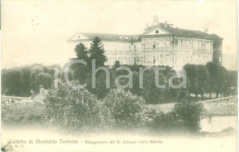 1906 MONTALDO TORINESE Castello villeggiatura Regio Collegio *Cartolina FP VG