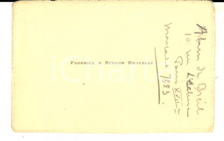 1920 ca MILANO (?) Biglietto da visita Federica ed Ettore BROVELLI