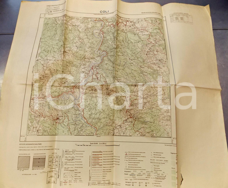 1959 Istituto Geografico Militare CARTA D'ITALIA - COLI Foglio 71 *Mappa 