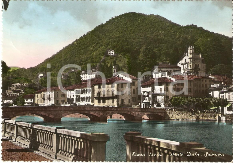 1955 LAVENA PONTE TRESA (VA) Ponte italo - svizzero *Cartolina FG VG