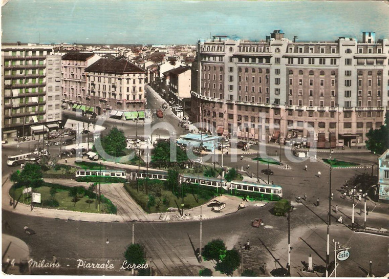 1952 MILANO Tram e distributore ESSO in Piazzale Loreto*Cartolina FG NV