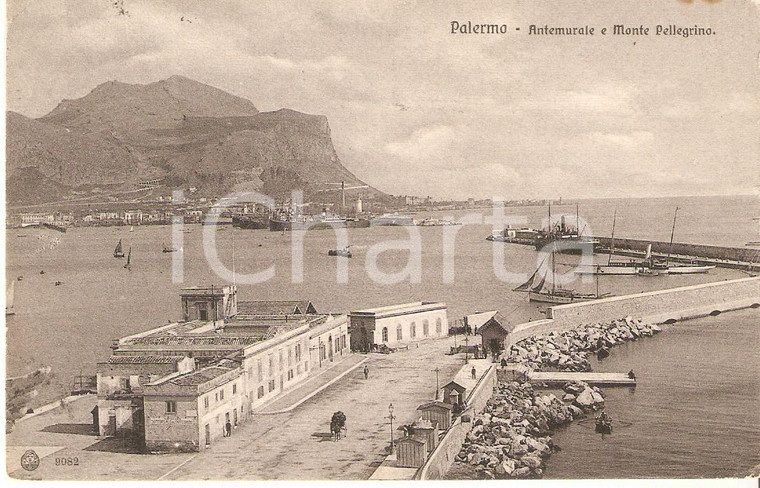 1912 PALERMO Antemurale e MONTE PELLEGRINO *Cartolina FP VG