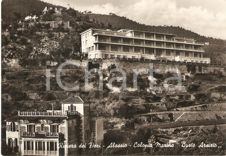1959 ALASSIO (SV) Colonia marina BUSTO ARSIZIO Panorama *Cartolina FG VG