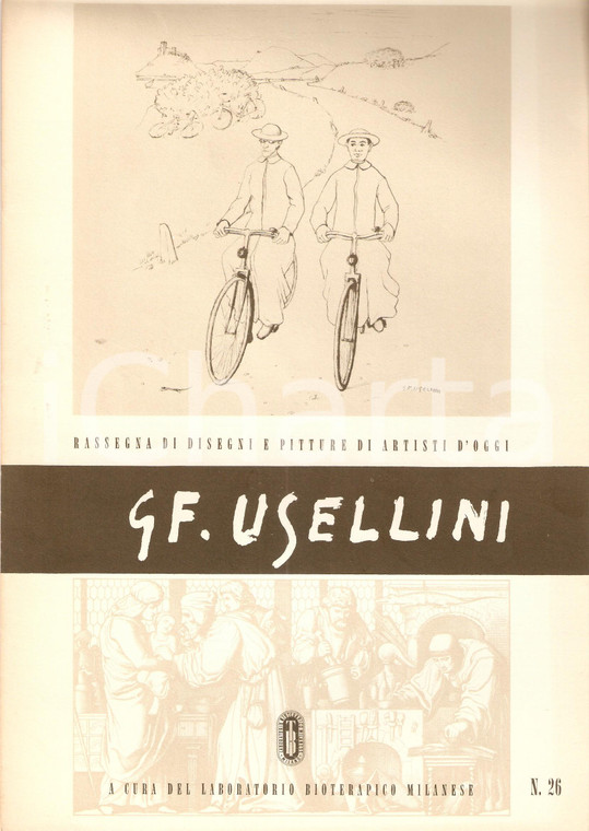 1960 MILANO Laboratorio bioterapico - Pittore Gianfilippo USELLINI *3 stampe