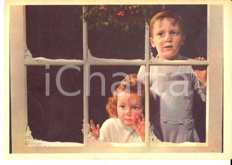 1940 ca ROMA Pia Opera PADRE FUSANO Bambini alla finestra *Cartolina VINTAGE